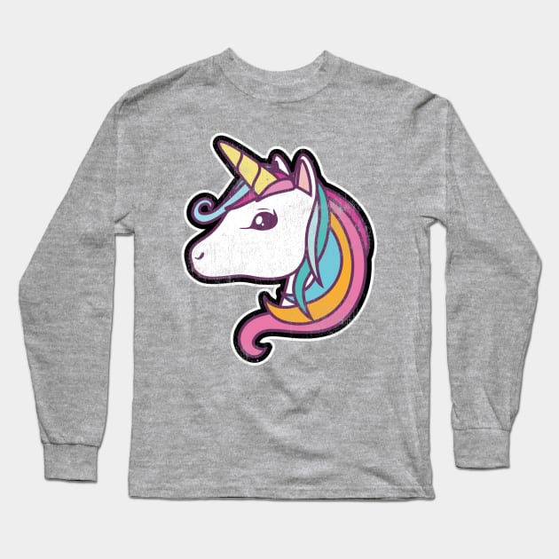 Happy Magic Fantasy Unicorn Long Sleeve T-Shirt by mivpiv